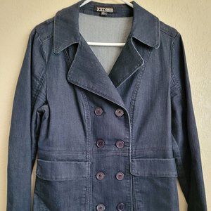 Forever 21 Premium Denim Jacket Dark Wash Jean Large